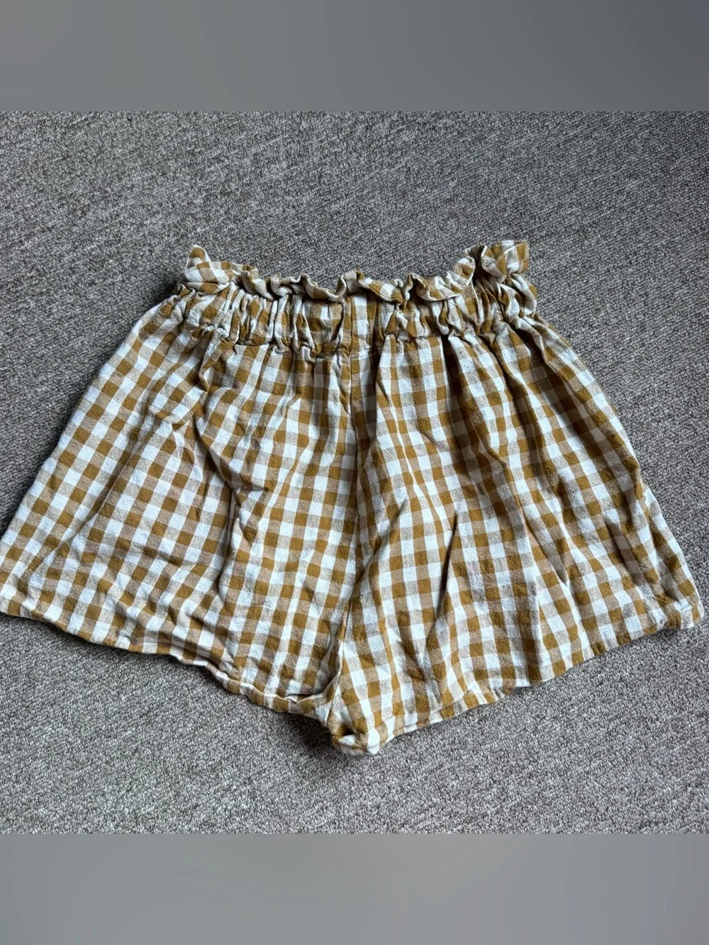 Gingham Smocked High Waisted Shorts